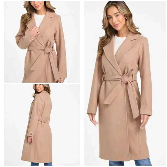 Guess Jackets & Blazers - Guess Adrianne Wool-Blend beige Long Coat, size XL